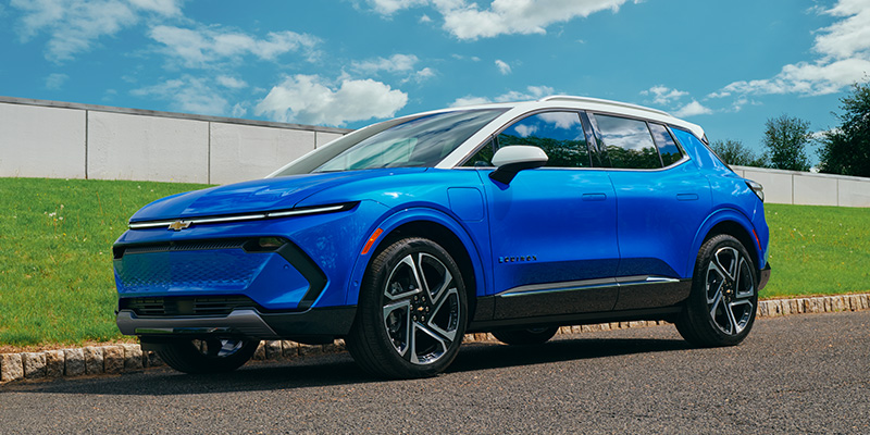 Blue Chevrolet Equinox EV parked outdoors