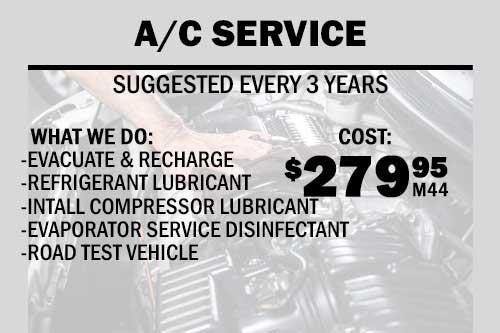 Image of Chevrolet of Puente Hills's' vehicle service package and pricing chart